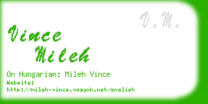 vince mileh business card